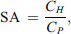 $$ \mathrm{SA}\enspace =\enspace \frac{{C}_H}{{C}_P}, $$