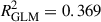 Mathematical equation: $ {R}_{\mathrm{GLM}}^2=0.369$