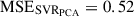 Mathematical equation: $ {\mathrm{MSE}}_{{\mathrm{SVR}}_{\mathrm{PCA}}}=0.52$